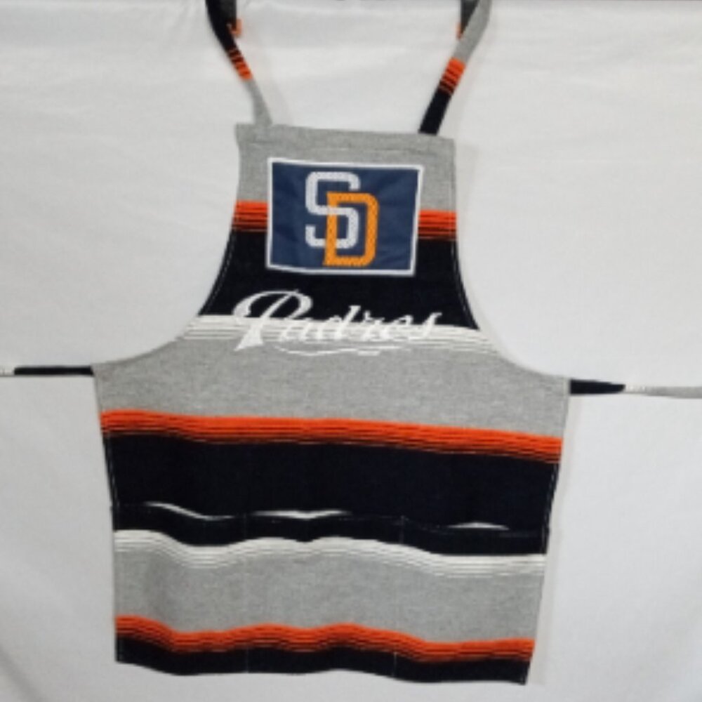 San Diego Padres Handmade Serape Cooking Apron - Gray/Orange